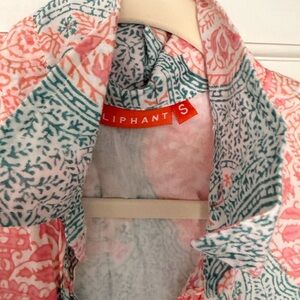 Oliphant Pink and Teal Printed Mini Dress